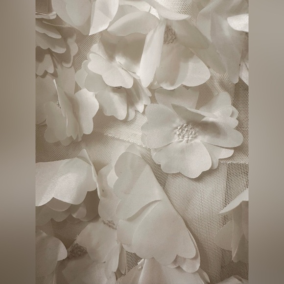 NWT BHLDN Sleeveless 3D Floral V-Neck Swing Mini Dress Pure White - Picture 5 of 7